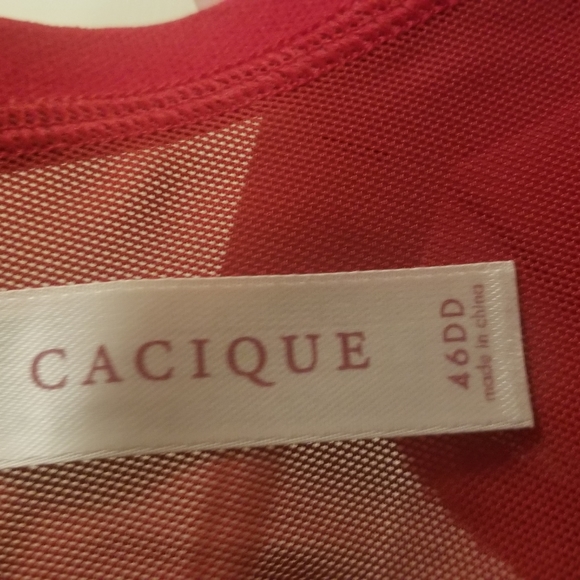 🆕 Cacique Ruby Red Sequin Cami Bra 46DD - Picture 4 of 6